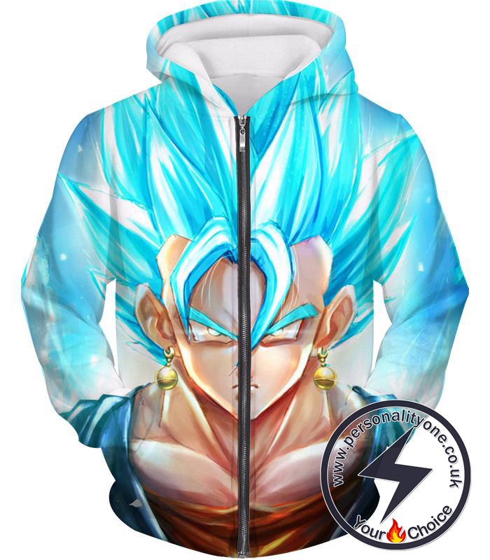 Dragon Ball Z Zip Up Hoodie - Vegito Super Saiyan God Super Saiyan Blue